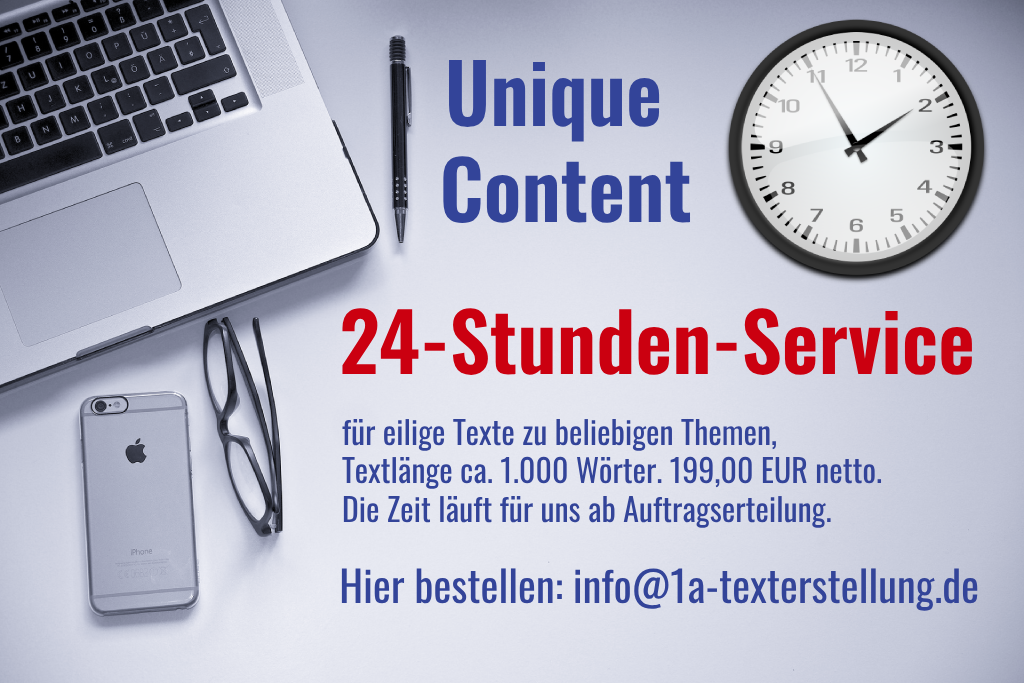 24-Stunden-Service für professionelle Texte